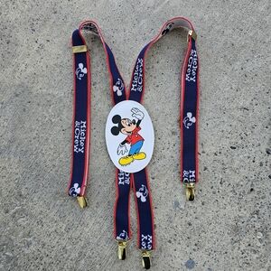 Kids Mickey Mouse Suspenders - Navy and Red